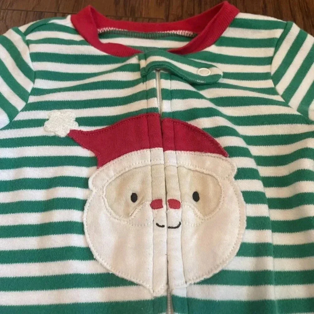 Carter's 6 Months Christmas Footed Pajamas 2 Pack With Santa & Reindeer